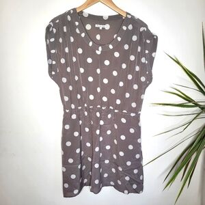 Madewell Broadway & Broome Silk Polka Dot Cinched Waist Mini Dress